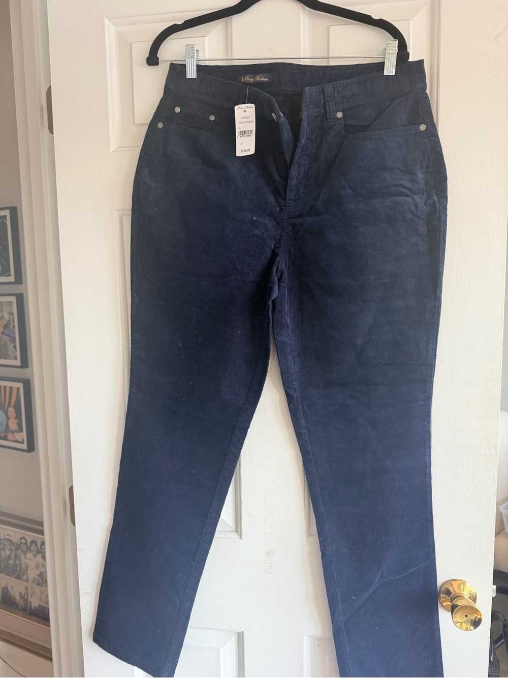 Brooks Brothers Navy Straight-Leg Corduroys